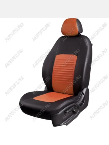 Комплект чехлов для сидений (РЗС 40/60+подлок. 3Г Илана+Орегон) ТУРИН СТ Lord Autofashion (черный, вставка коричневая+бежевая, строчка черная) Skoda Rapid ( NH3,  NH1) (2012-2020), Volkswagen Polo  Mk6 (2020-2022)