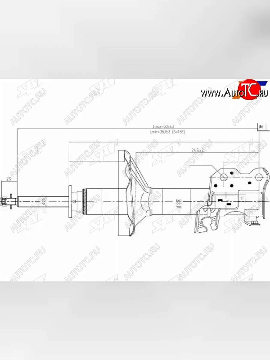 Стойка передняя LH SAT Nissan Sunny B15 (1998-2004)  в Керчи Республика Крым