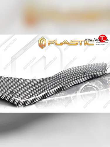 Дефлектор капота CA-Plastic (Шелкография карбон серебро) Toyota Yaris XP210 хэтчбэк 5 дв. дорестайлинг (2020-2025)