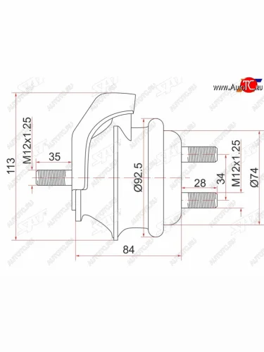 Опора двигателя FR SAT Toyota Mark 2 X110 седан дорестайлинг (2000-2002)