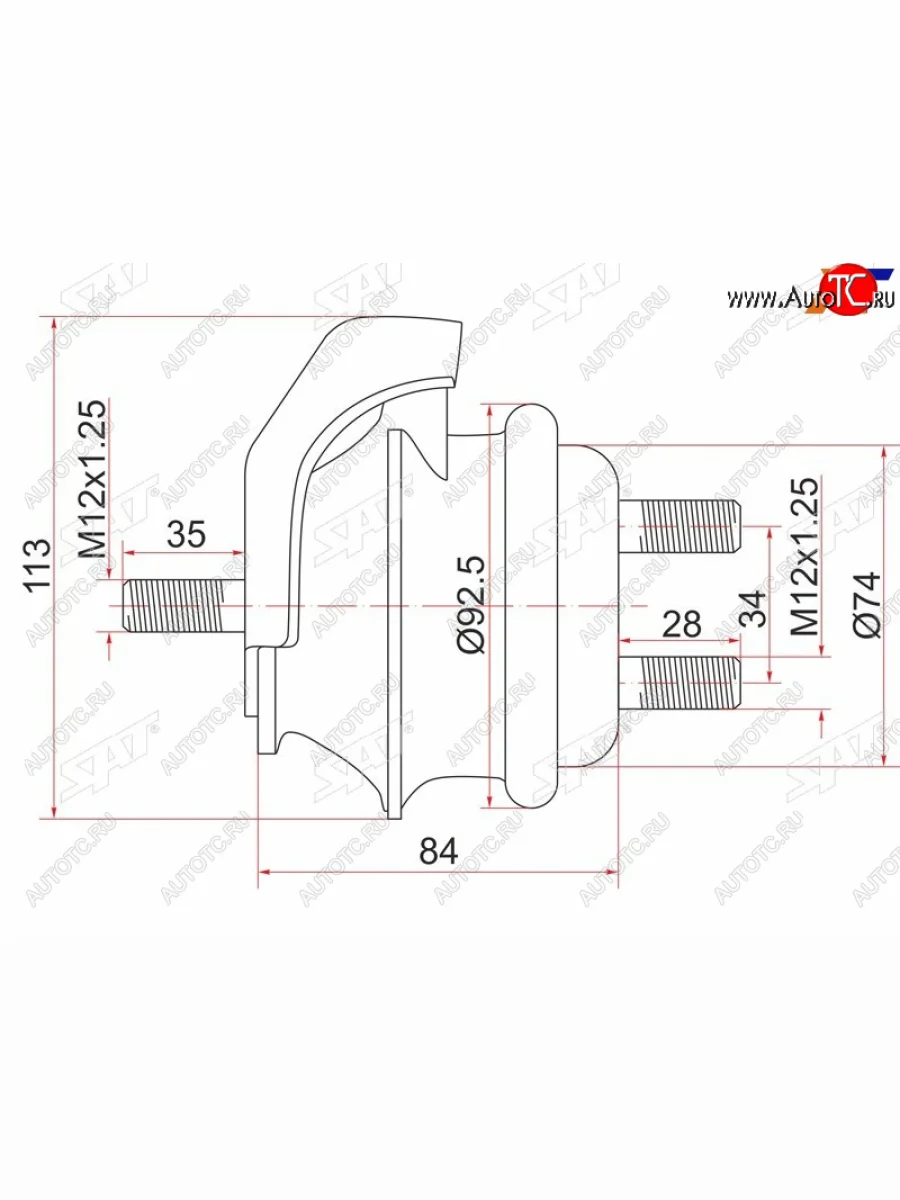 Опора двигателя FR SAT Toyota Mark 2 X110 седан дорестайлинг (2000-2002)  в Керчи Республика Крым