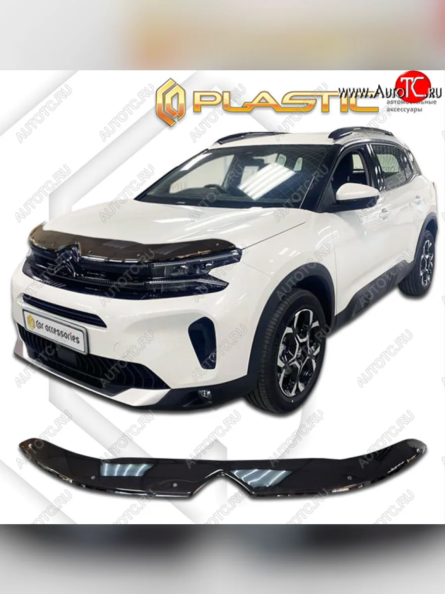 Дефлектор капота (рынок Европы) CA-Plastic CITROEN C5 Aircross рестайлинг (2022-2025) (Classic черный)  в Воронеже Воронежской области