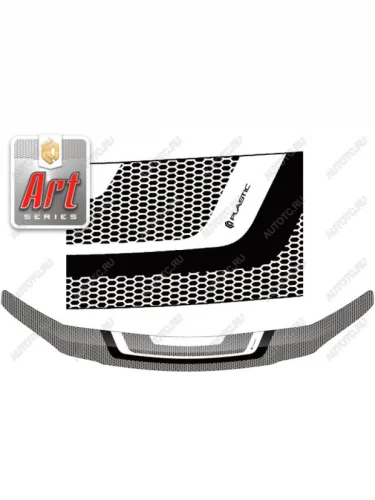 Дефлектор капота CA-Plastic (Серия Art белая) Toyota Yaris XP210 хэтчбэк 5 дв. дорестайлинг (2020-2025)