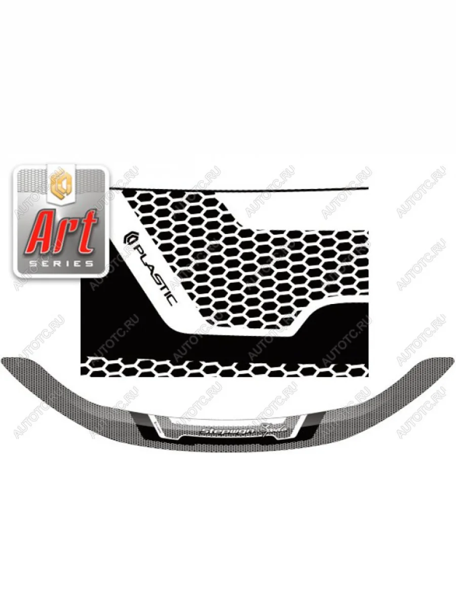 Дефлектор капота (рынок Японии) CA-Plastic Honda Stepwgn Spada RP рестайлинг (2017-2021) (Серия Art графит)  в Самаре Самарской области