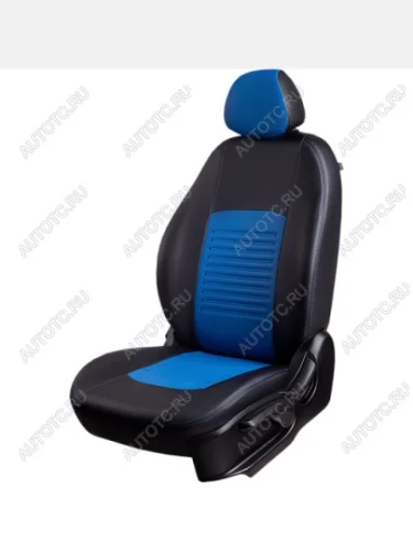 Комплект чехлов для сидений (3 двери ЦЗС 2Г Илана+Орегон) ТУРИН СТ Lord Autofashion (черный, вставка синяя, строчка синяя) Лада ВАЗ нива 4х4 ( 2121,  2121 (Legend)) (2019-2025) Урбан 3 дв., 3 дв. 2-ой рестайлинг