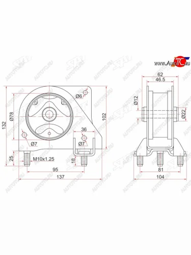 Опора двигателя RR SAT Honda HR-V RV (2021-2023)
