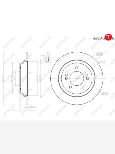 Задний тормозной диск(Ø284) SAT KIA Soul PS дорестайлинг (2014-2016)