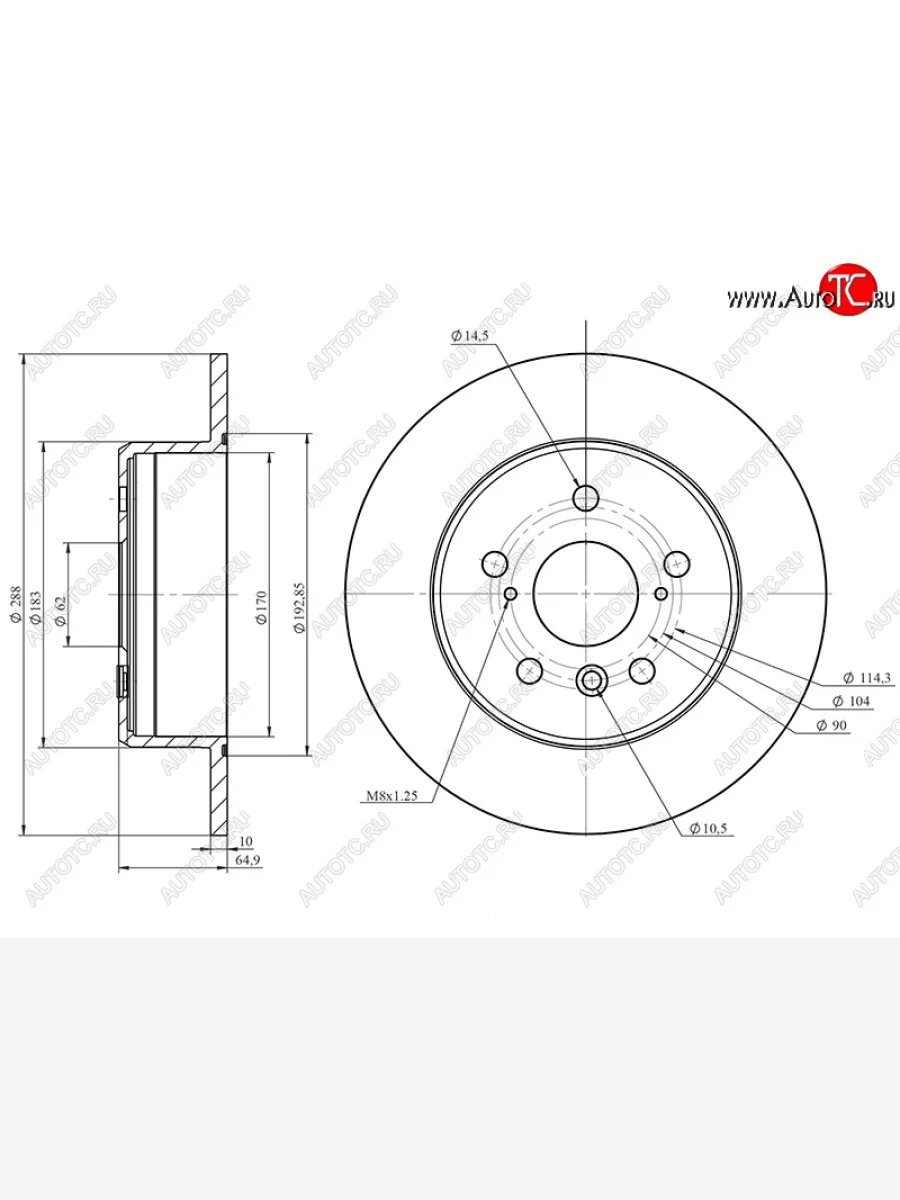 Задний тормозной диск(Ø288) HOSU Toyota Camry XV40 рестайлинг (2009-2011)  в Перми Пермском крае