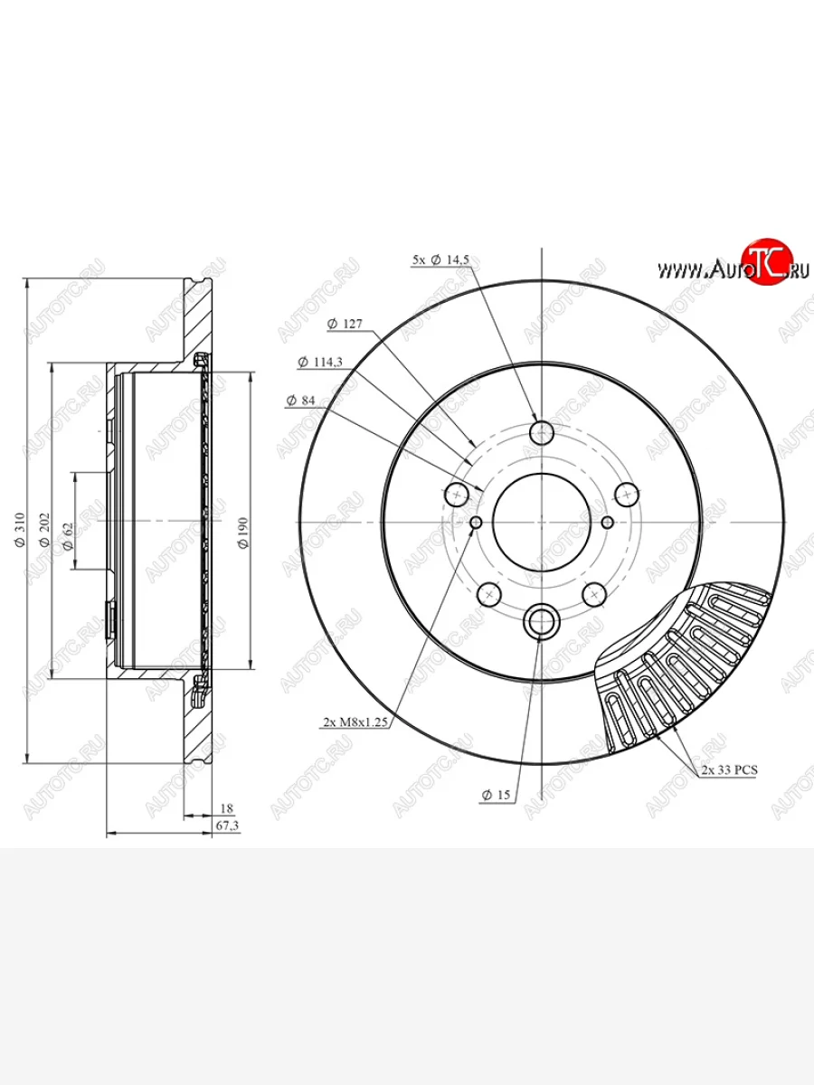 Задний тормозной диск(Ø310) HOSU Lexus IS250 XE20 седан дорестайлинг (2005-2013) (применимо для Toyota Crown Majesta 04-13)  в Керчи Республика Крым