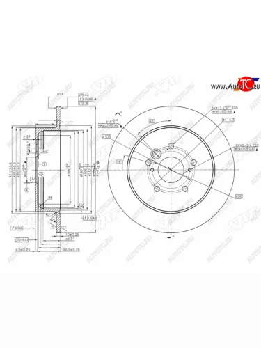 Задний тормозной диск(Ø305-0.5)SAT Chery Tiggo 3 (2014-2020)