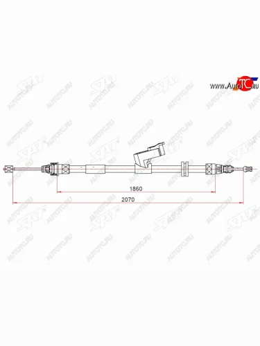 Трос ручного тормоза SAT Ford S-Max 1 дорестайлинг (2006-2010)