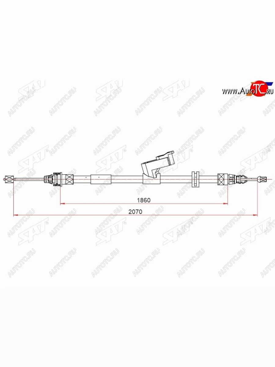 Трос ручного тормоза SAT Ford Galaxy 2 рестайлинг (2010-2015)  в Керчи Республика Крым