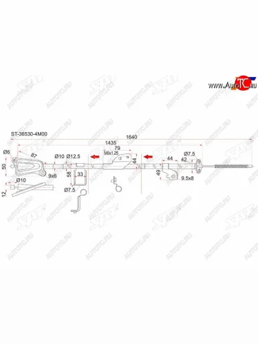 Трос ручника RH 2WD SAT Nissan Almera  2 N16 - Sunny  B15