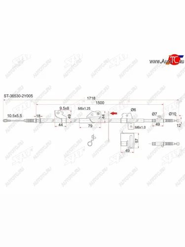 Трос ручника RH SAT Nissan Cefiro  A33 (1998-2003)