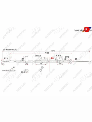 Трос ручника LH 2WD SAT (-Antiskid) Nissan Almera ( 1 N15,  3 G15) - Sunny  B15