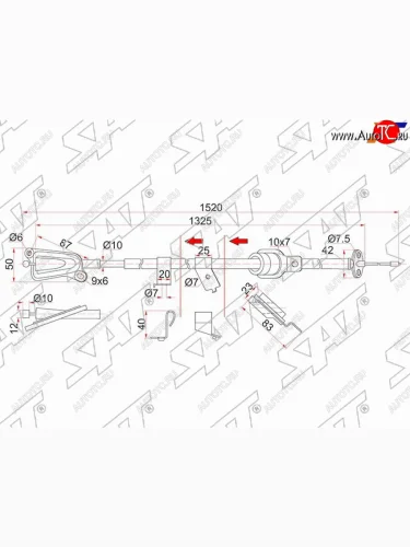 Трос ручника RH 2WD SAT (-Antiskid) Nissan Wingroad  2 Y11 (1999-2005) дорестайлинг универсал, рестайлинг универсал