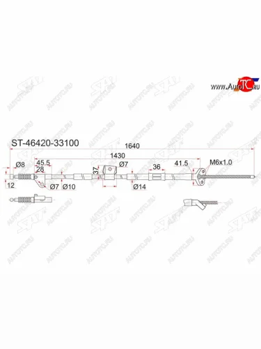 Трос ручника RH SAT Toyota Camry  V30 - Windom
