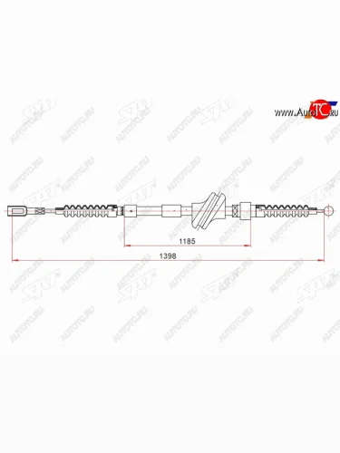 Трос ручного тормоза LH SAT Audi 80  B4 - 90  B3