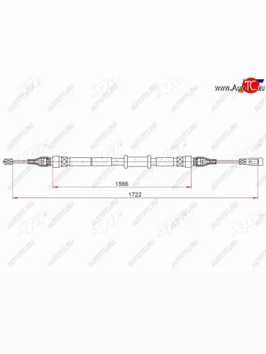 Трос ручного тормоза SAT Audi 80  B4 (1991-1996) купе, седан