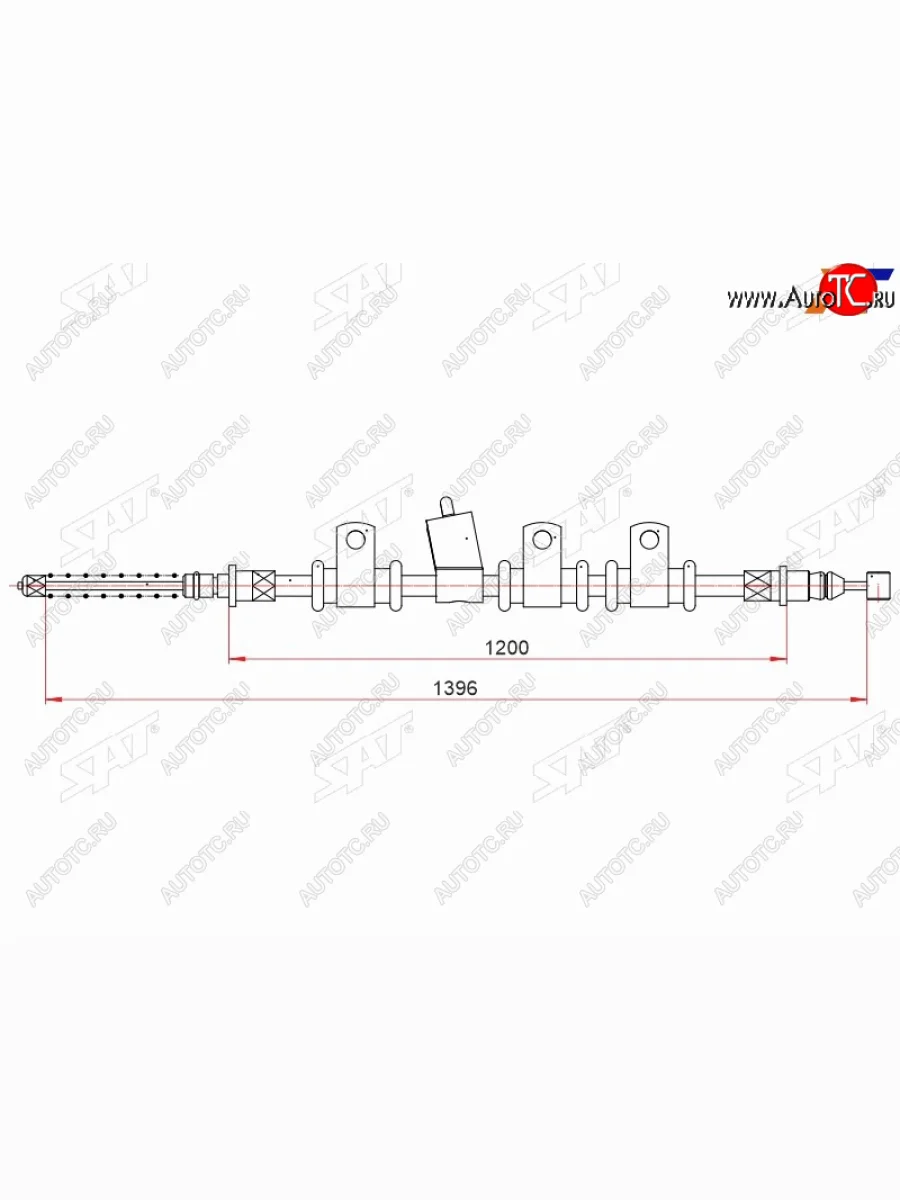 Трос ручного тормоза RH SAT Chevrolet Nexia седан (2020-2022)  в Воронеже Воронежской области