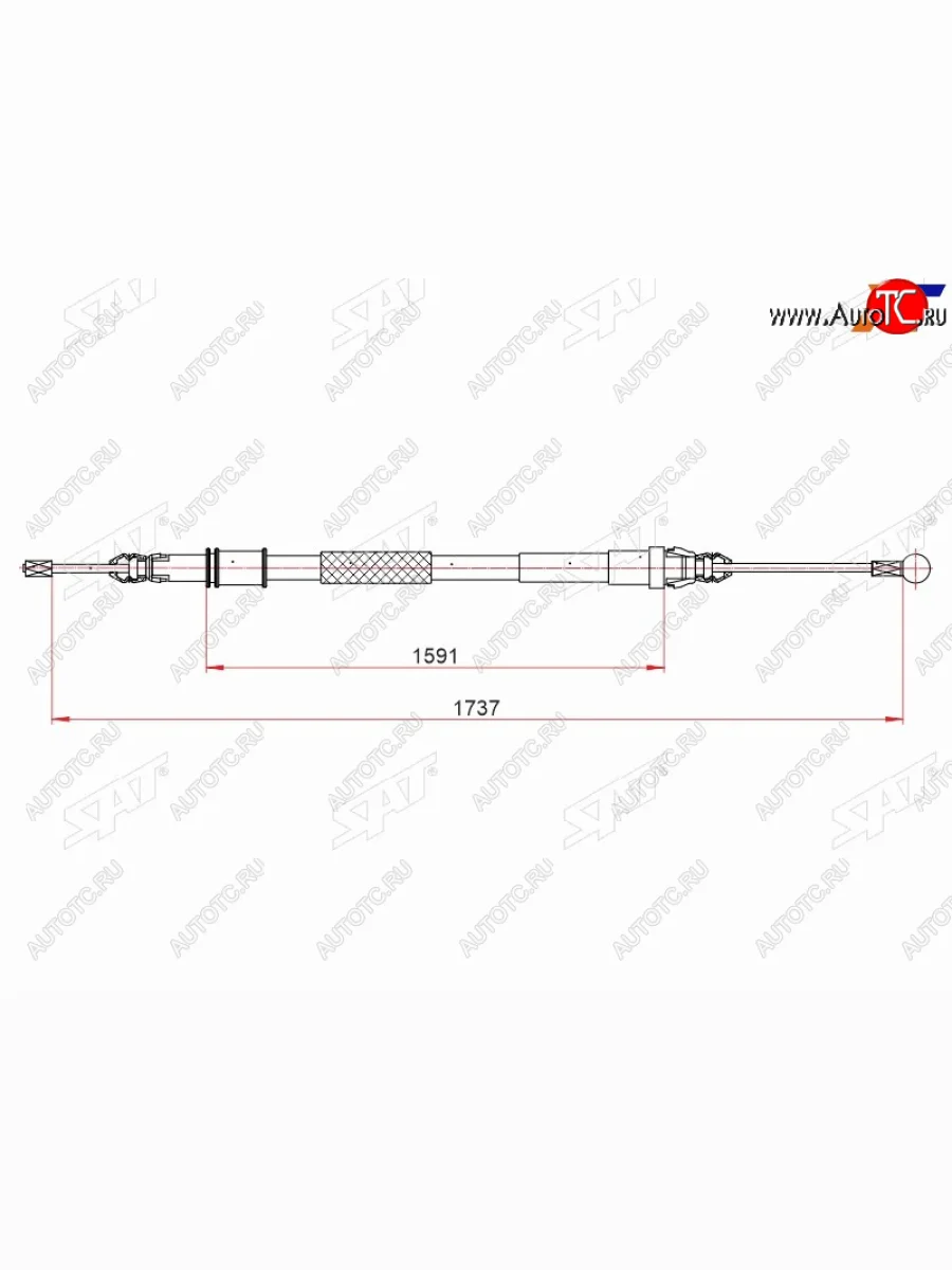 Трос ручного тормоза LH-RH SAT CITROEN Jumpy рестайлинг (2013-2017)  в Керчи Республика Крым