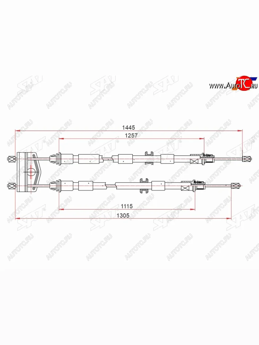 Трос ручного тормоза SAT Ford Fusion 1 хэтчбэк дорестайлинг (2002-2005)  в Самаре Самарской области
