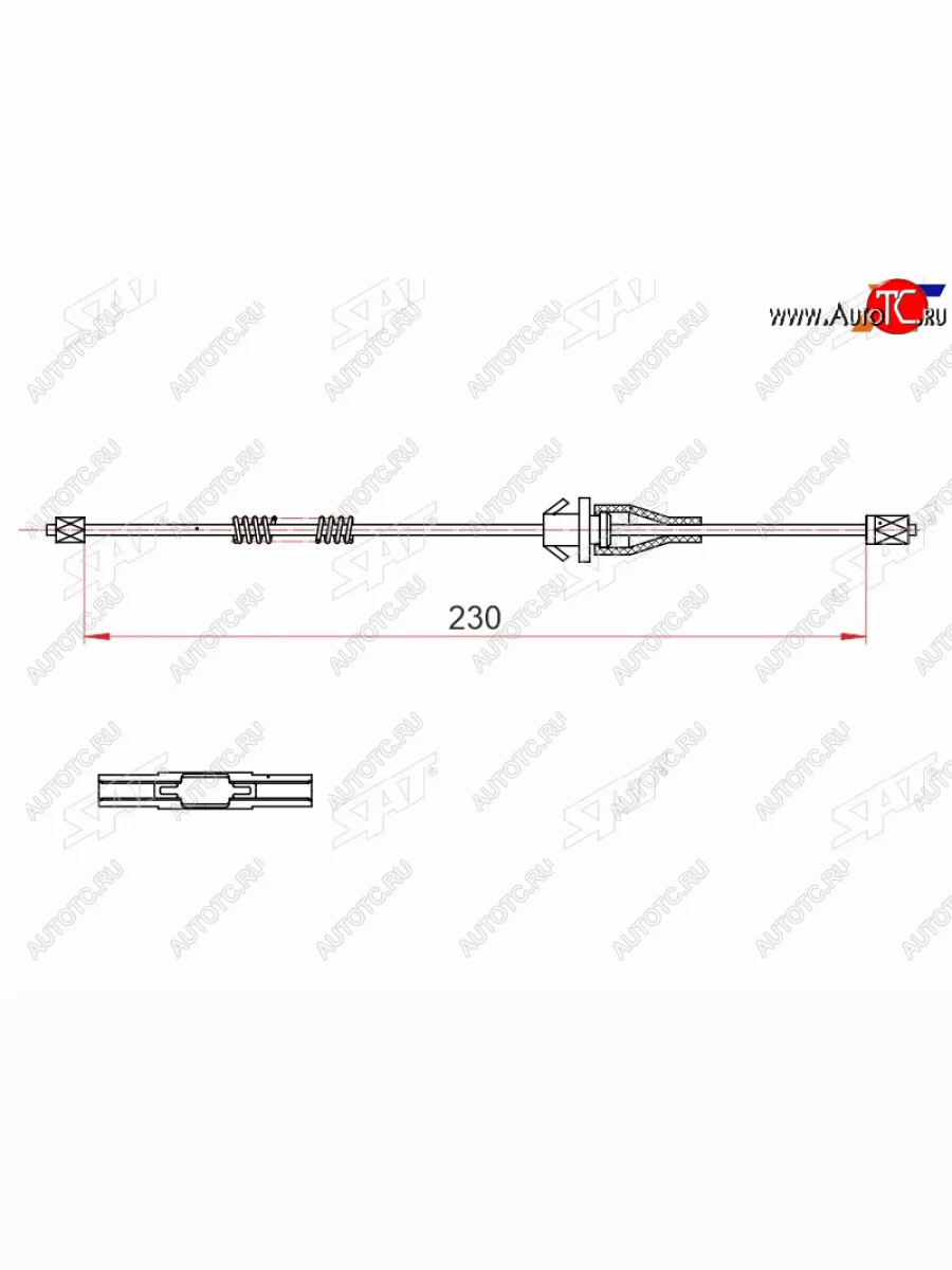 Трос ручного тормоза SAT Ford Focus 3 хэтчбэк дорестайлинг (2010-2015)  с доставкой в г. Керчь