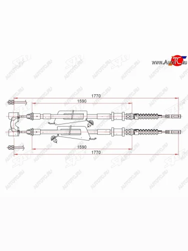 Трос ручного тормоза SAT Ford Focus 1 хэтчбэк 3 дв. дорестайлинг (1998-2002)