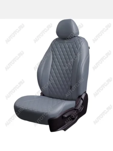 Комплект чехлов для сидений (ЦЗСиС 3Г Орегон) БАЙРОН ст БАЙРОН Lord Autofashion (серый, вставка серая, строчка темно-серая) Toyota Hilux AN20,AN30  2-ой рестайлинг (2011-2016)