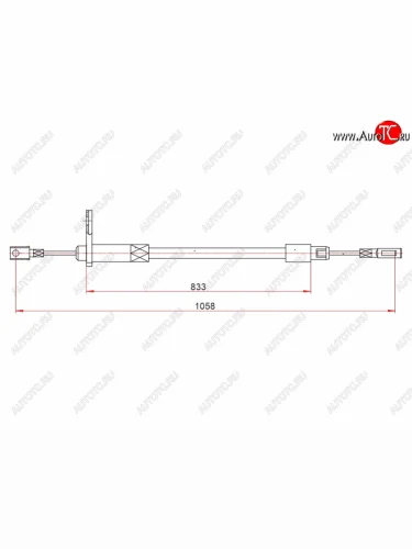 Трос ручного тормоза LH SAT Mercedes-Benz E-Class  W210 (1996-2003) дорестайлинг седан, дорестайлинг универсал, седан рестайлинг, универсал рестайлинг