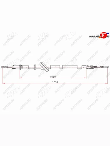 Трос ручного тормоза LH SAT Mercedes-Benz E-Class  W211 (2002-2009) дорестайлинг седан, рестайлинг седан