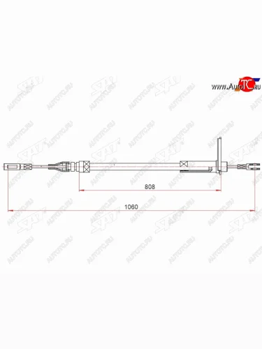 Трос ручного тормоза SAT Mercedes-Benz E-Class  W124 (1984-1993) седан дорестайлинг