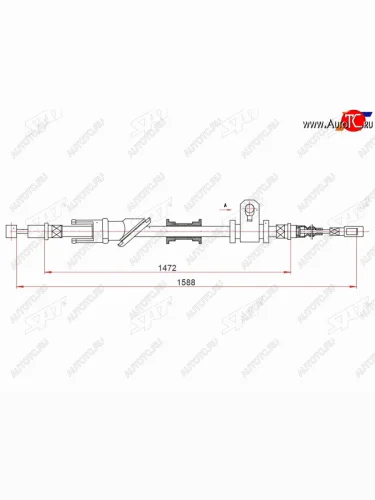 Трос ручного тормоза LH SAT Mitsubishi Carisma - Lancer ( 8,  9 CS)