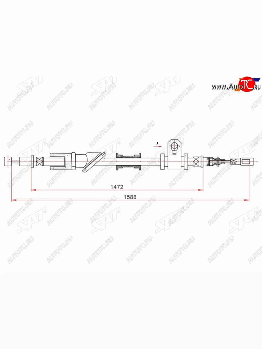 Трос ручного тормоза LH SAT Mitsubishi Lancer 8 дорестайлинг седан (1995-1997)  в Керчи Республика Крым