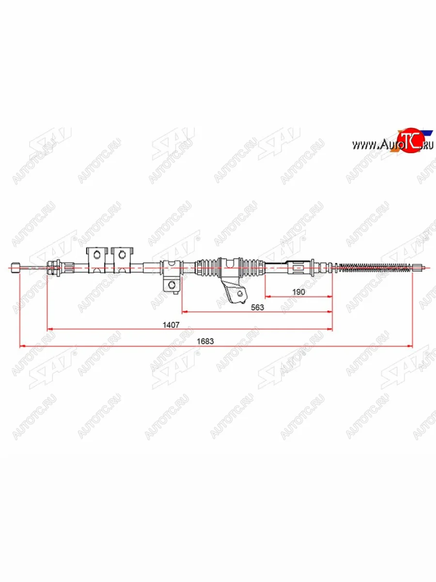 Трос ручного тормоза LH SAT Mitsubishi Pajero 3 V70 дорестайлинг (1999-2003)  в Воронеже Воронежской области