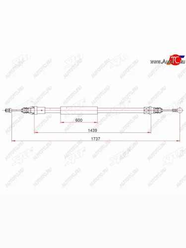 Трос ручного тормоза RH-LH SAT (длинная база) Nissan Interstar T35 дорестайлинг (2001-2003)