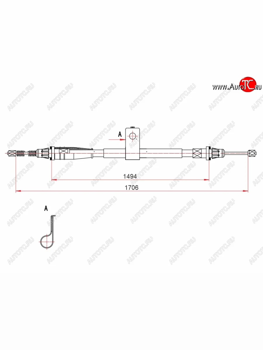 Трос ручного тормоза LH SAT Nissan Note 1 E11 рестайлинг (2008-2013)  в Самаре Самарской области