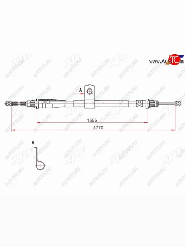 Трос ручного тормоза RH SAT Nissan Note  1 (2004-2013) E11 дорестайлинг, E11 рестайлинг