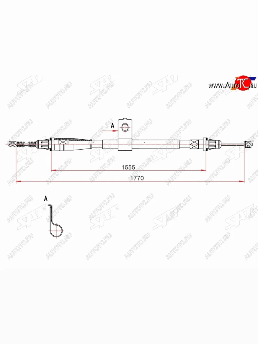 Трос ручного тормоза RH SAT Nissan Note 1 E11 рестайлинг (2008-2013)  в Самаре Самарской области
