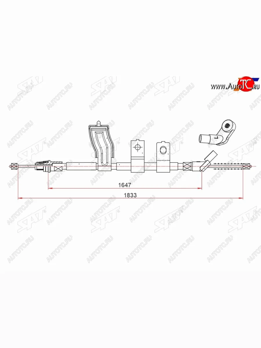 Трос ручного тормоза LH SAT Nissan Qashqai +2 1 J10 дорестайлинг (2008-2010)  в Самаре Самарской области