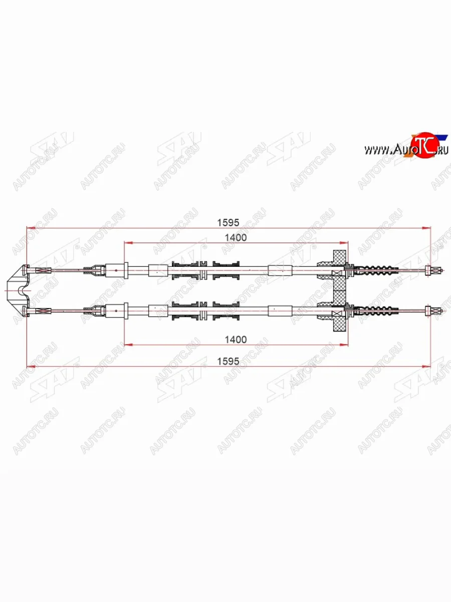Трос ручного тормоза RH-LH SAT Opel Astra G универсал (1998-2005)  в Самаре Самарской области