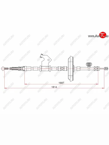 Трос ручного тормоза RH SAT (дисковые тормоза) Opel Astra J хэтчбек 5 дв. дорестайлинг (2009-2012)