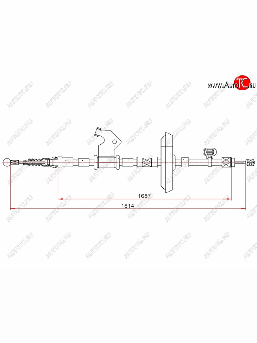 Трос ручного тормоза RH SAT Opel Astra J хэтчбек 5 дв. дорестайлинг (2009-2012) (дисковые тормоза)  в Самаре Самарской области