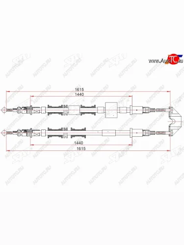 Трос ручного тормоза LH-RH SAT Opel Meriva  A (2002-2010)