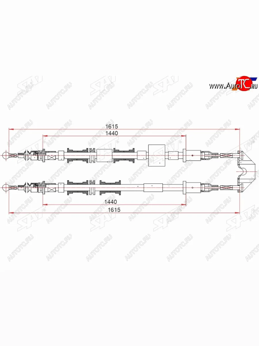 Трос ручного тормоза LH-RH SAT Opel Meriva A (2002-2010)  в Воронеже Воронежской области