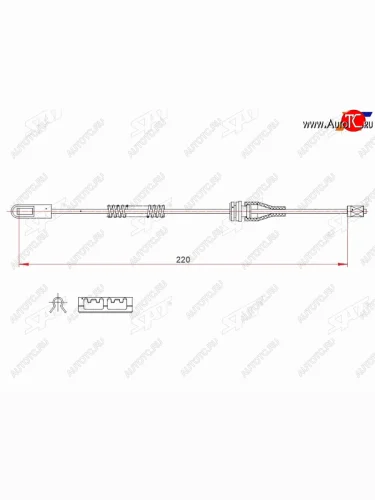 Трос ручного тормоза LH-RH SAT (128мм) Opel Vectra B универсал дорестайлинг  (1995-1999)