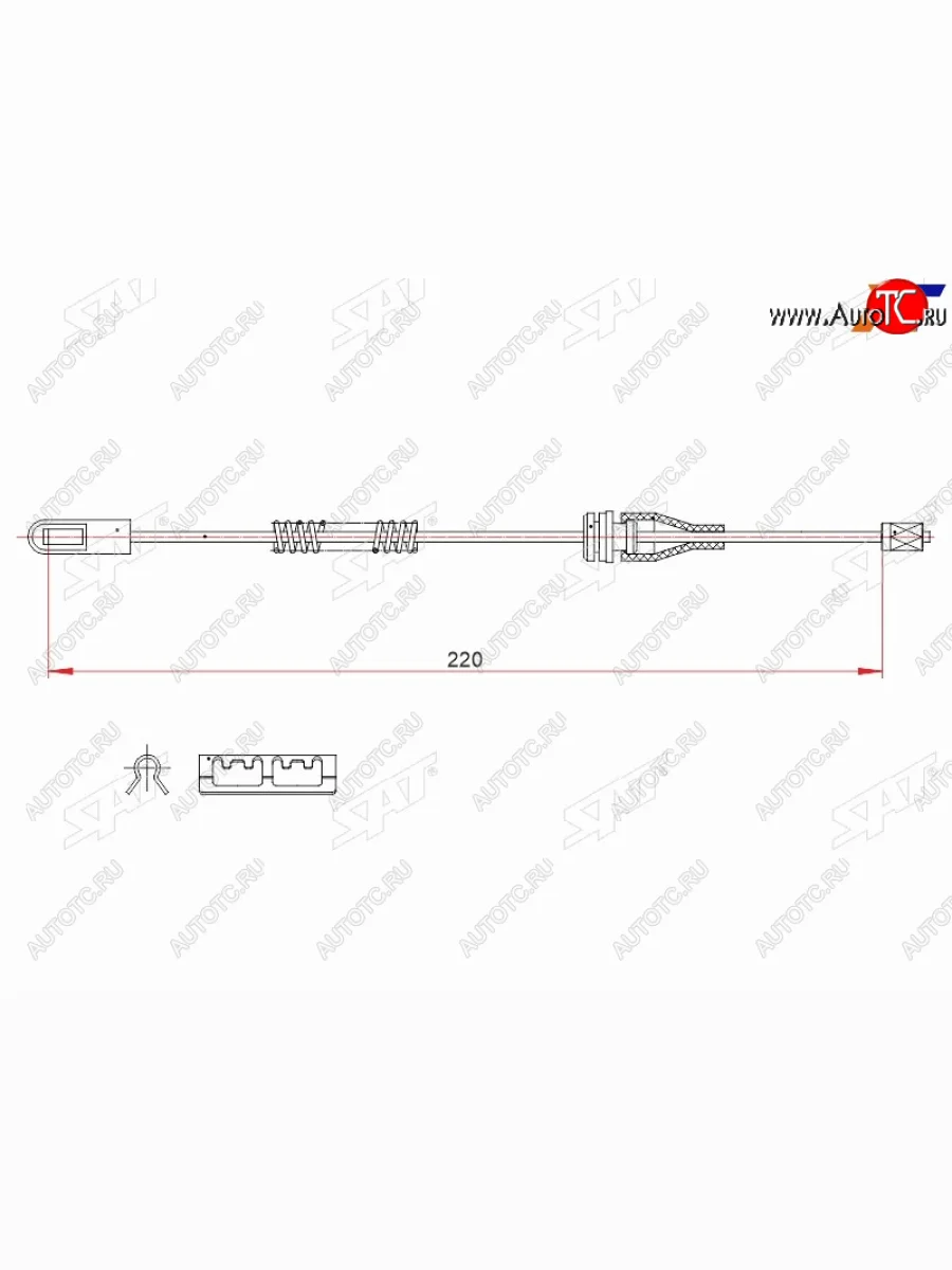 Трос ручного тормоза LH-RH SAT Opel Vectra B универсал дорестайлинг  (1995-1999) (128мм)  в Перми Пермском крае