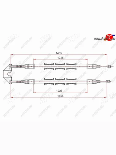 Трос ручного тормоза LH-RH SAT Opel Vectra B универсал дорестайлинг  (1995-1999)