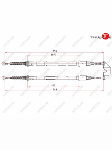 Трос ручного тормоза LH-RH SAT Opel Zafira С дорестайлинг (2011-2016)