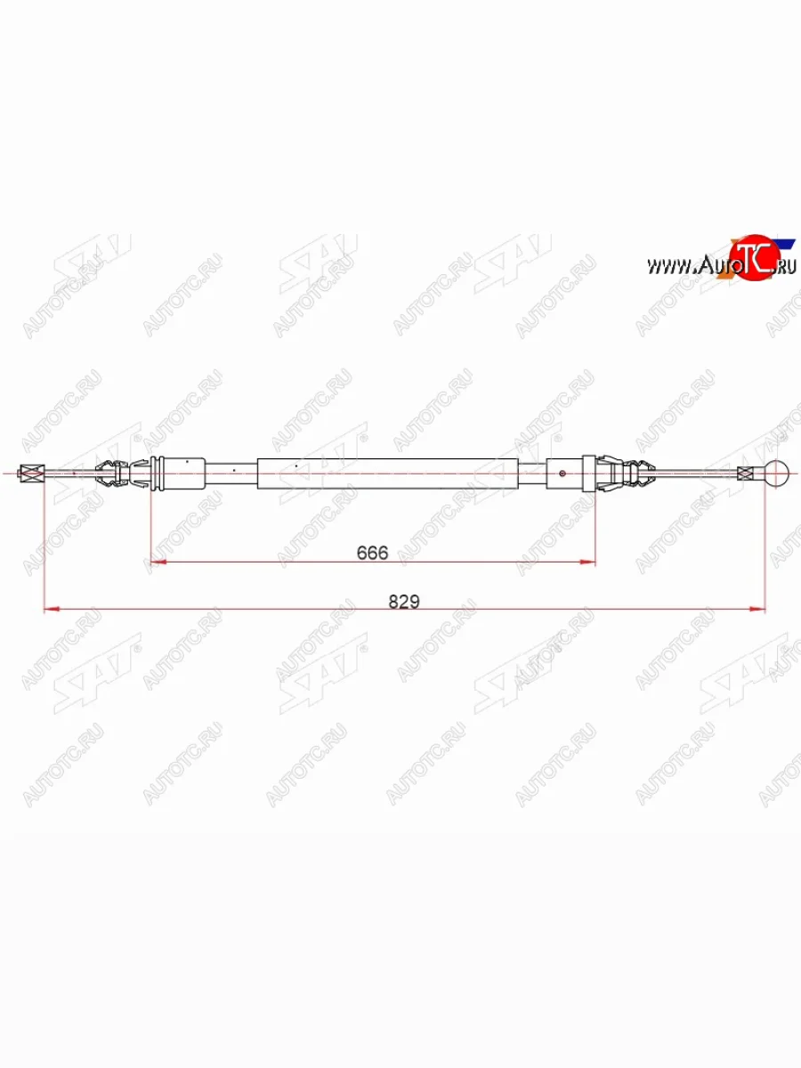 Трос ручного тормоза LH-RH SAT Peugeot 3008 дорестайлинг (2009-2013)  в Воронеже Воронежской области